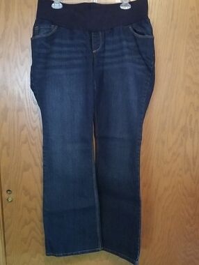 Motherhood Maternity Jeans with Overband Waist, Size L